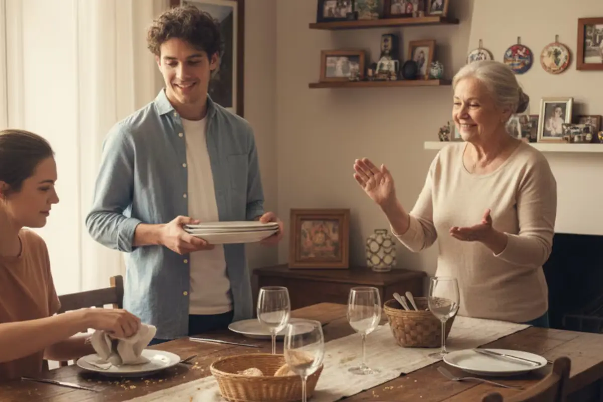 O Que Revela Sobre Você Ajudar a Limpar a Mesa na Casa de Alguém?