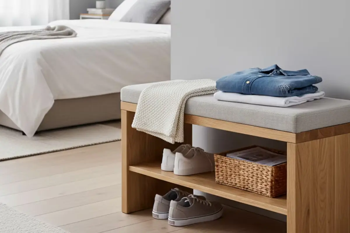 Adeus à Cadeira Cheia de Roupa: A Tendência Elegante e Multifuncional com o Banco para Sapatos