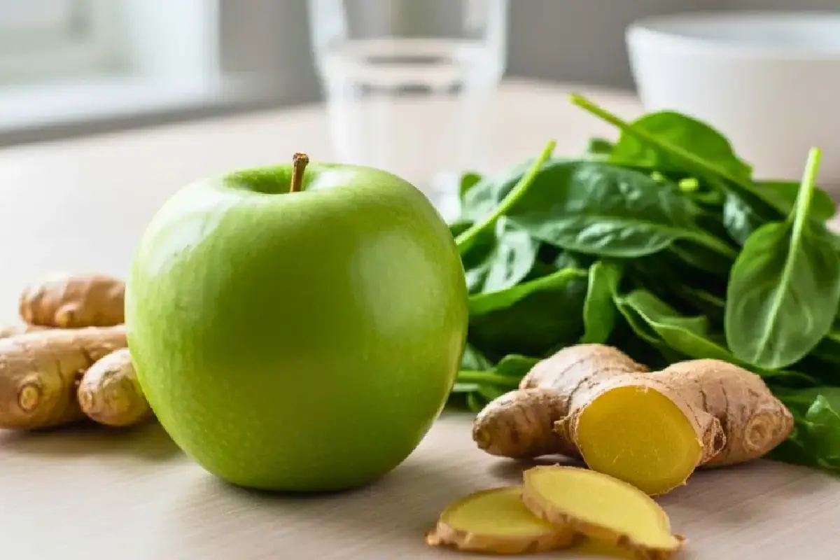 Batido de Maçã, Espinafre e Gengibre: A Bebida de Ouro para Revitalizar o Corpo