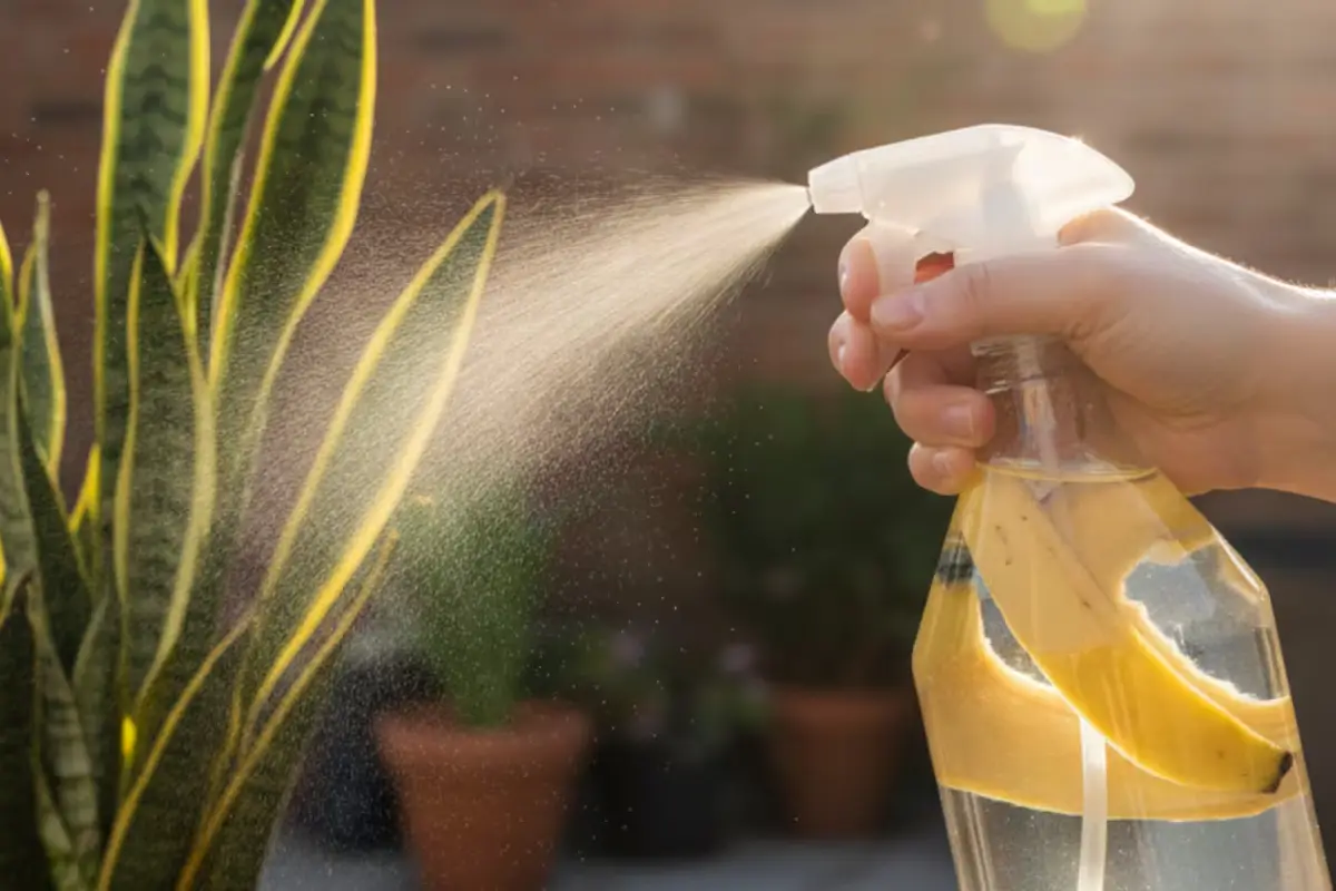 Porquê Borrifar Língua-de-Sogra com Água e Cascas de Banana?