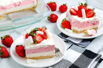 Fresco, Rápido e Delicioso: Sobremesa de Baunilha e Morango em Apenas 4 Passos