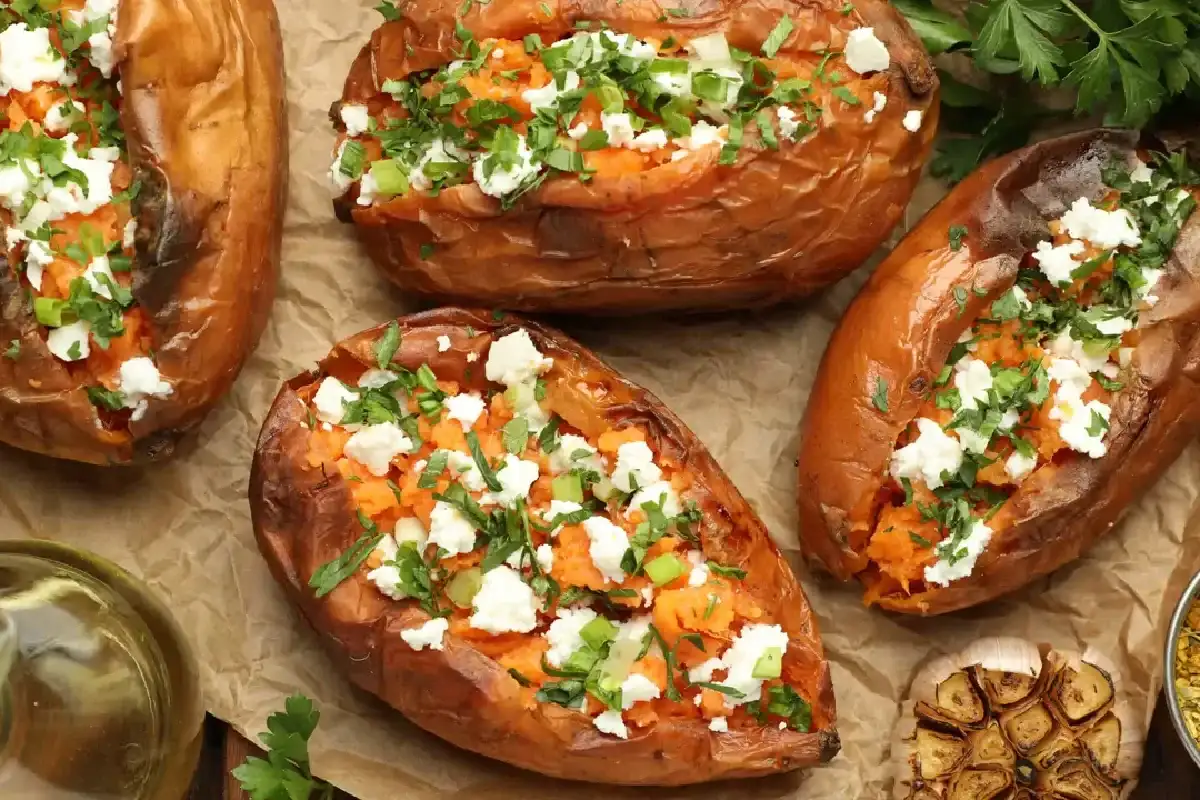 Batata-doce recheada em 5 minutos: o jantar mais rápido, cremoso e saboroso que já fizeste