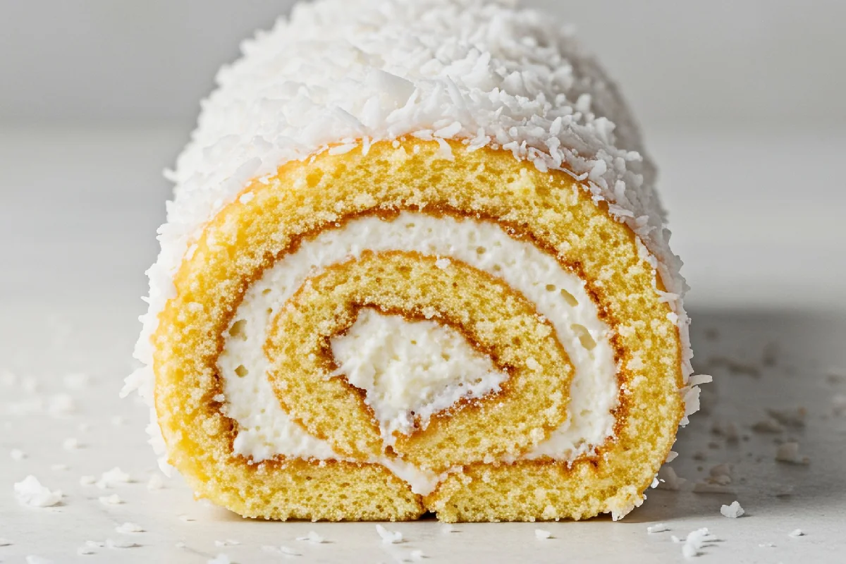 Rolo de Bolo de Coco “Raffaello”