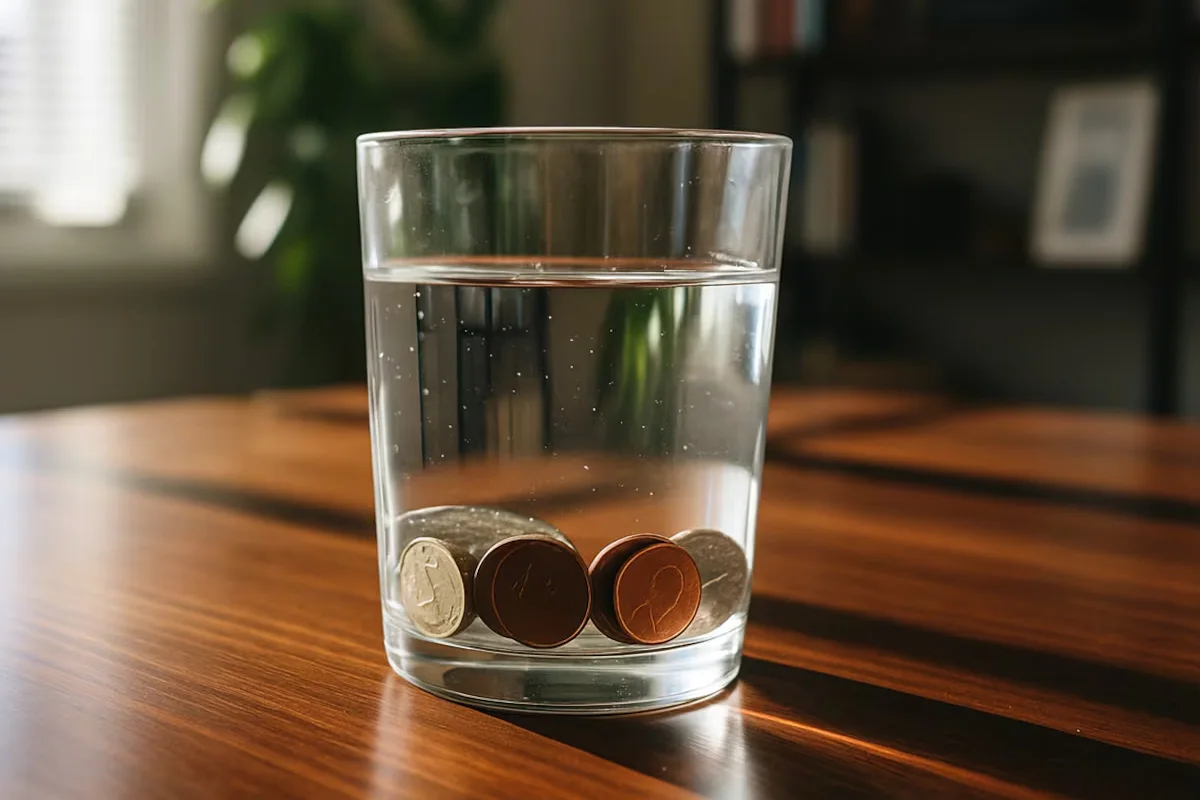 Deixar um copo de água com moedas em novembro: para que serve, segundo o Feng Shui